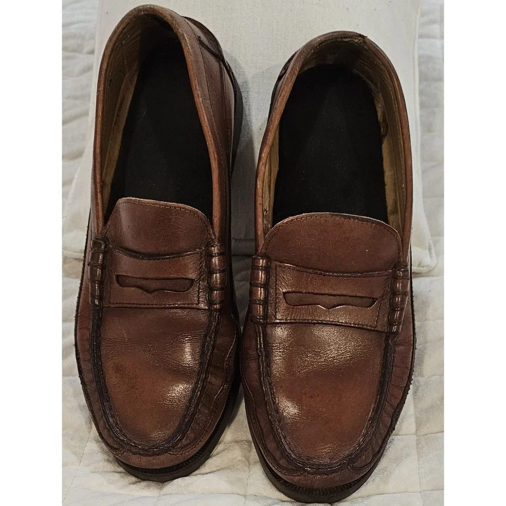 Mephisto Spinnaker Cap Vert Penny Loafer Boat Shoes Men's Size 8 Brown Leather